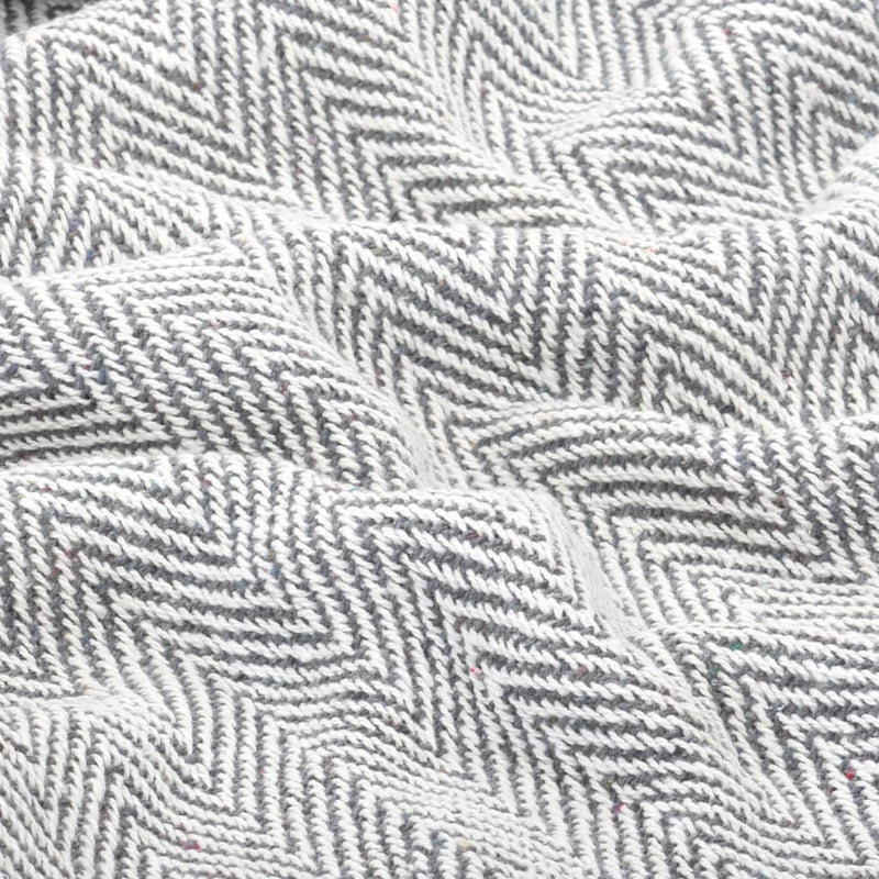 vidaXL Throw Cotton Herringbone 160x210 cm Grey