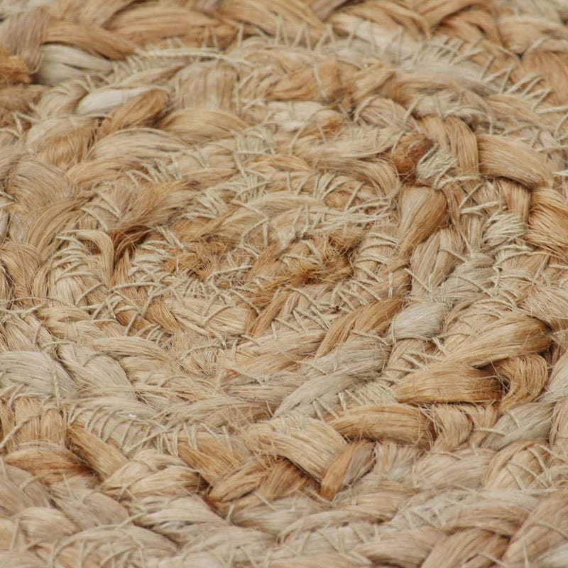 vidaXL Area Rug Braided Design Jute 120 cm Round