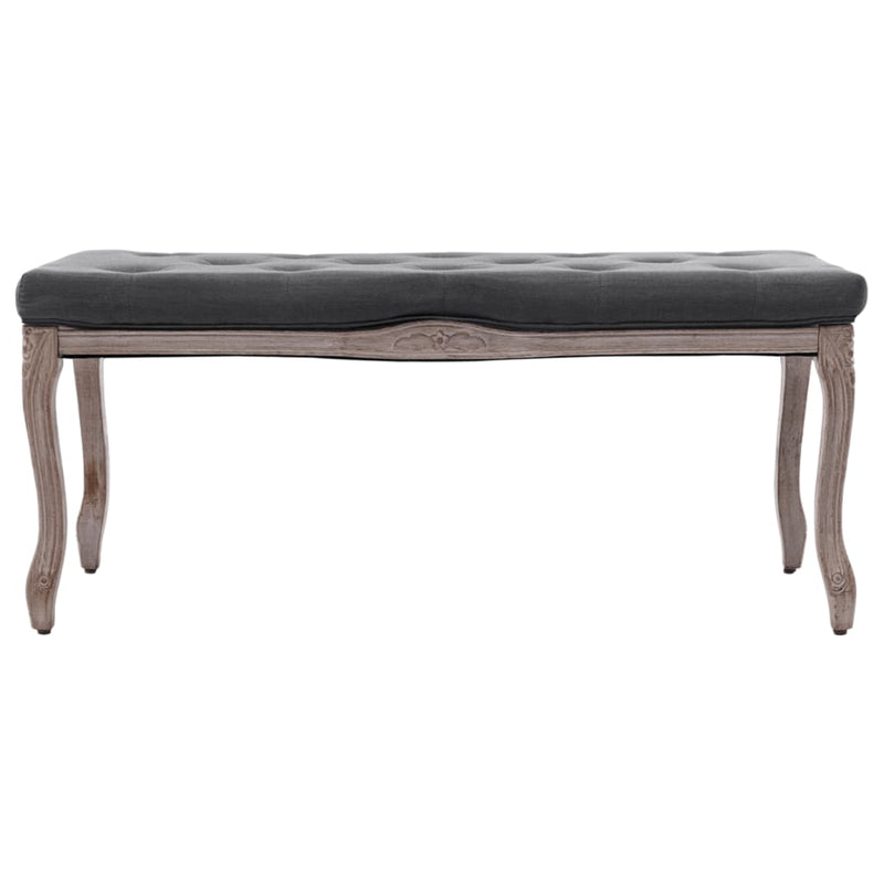 vidaXL Bench Linen Solid Wood 110x38x48 cm Dark Grey
