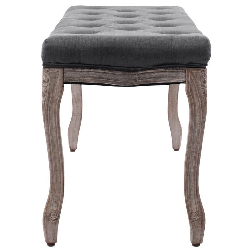 vidaXL Bench Linen Solid Wood 110x38x48 cm Dark Grey