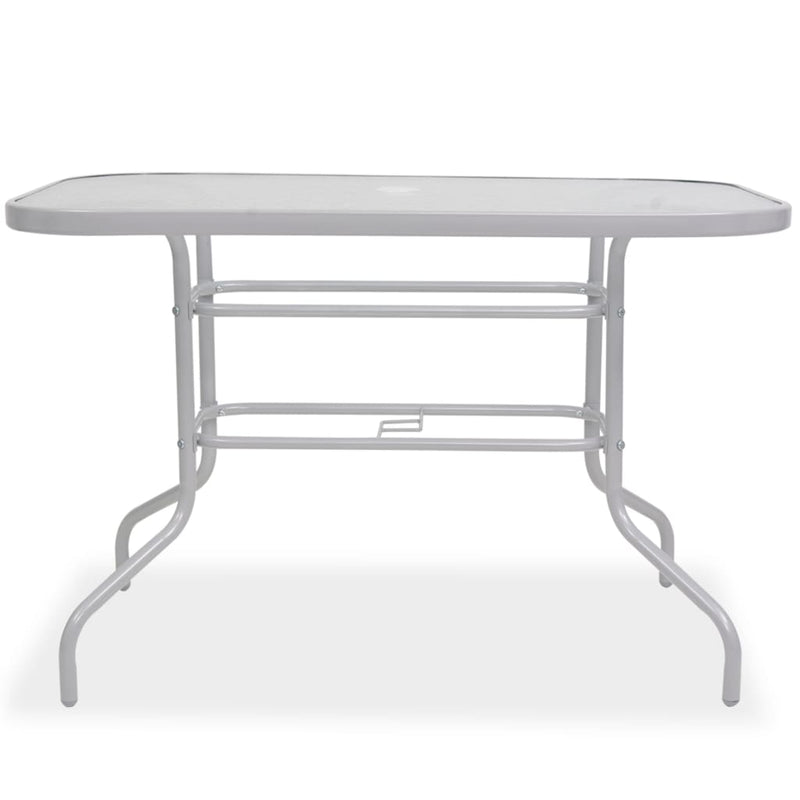 vidaXL 8 Piece Outdoor Dining Set Steel and Textilene Grey