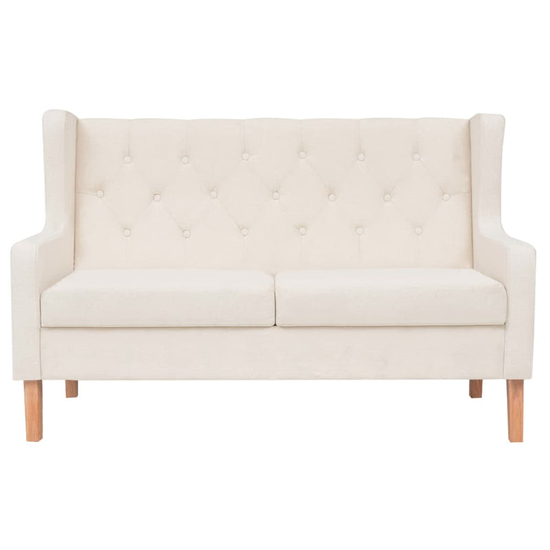 vidaXL 2-Seater Sofa Fabric Cream White