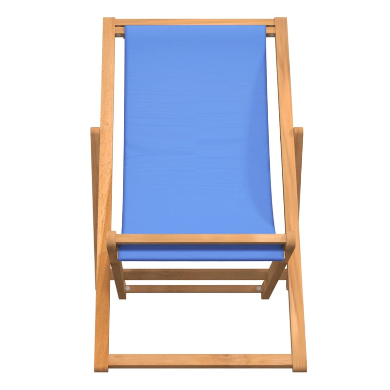 vidaXL Deck Chair Teak 56x105x96 cm Blue
