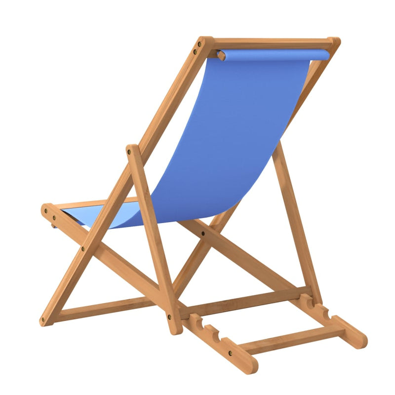 vidaXL Deck Chair Teak 56x105x96 cm Blue