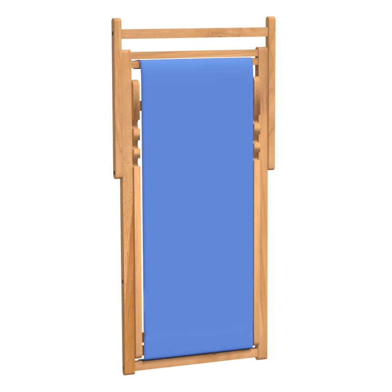 vidaXL Deck Chair Teak 56x105x96 cm Blue