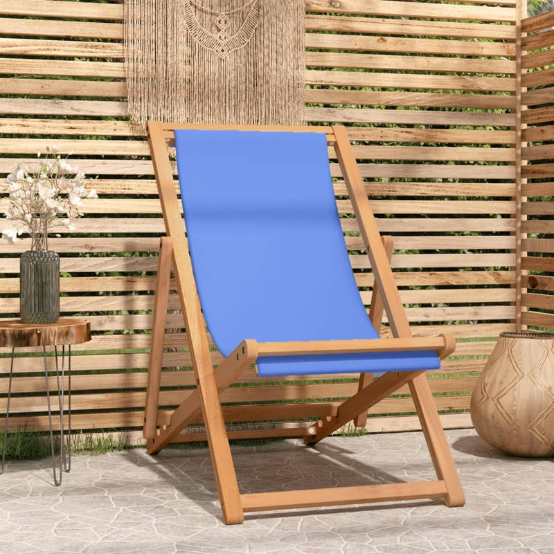 vidaXL Deck Chair Teak 56x105x96 cm Blue
