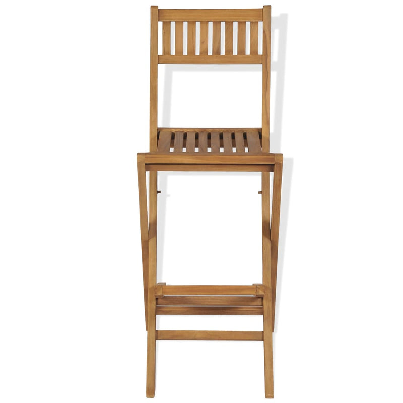 vidaXL Folding Outdoor Bar Stools 2 pcs Solid Teak Wood