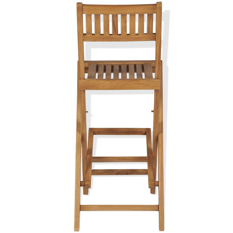 vidaXL Folding Outdoor Bar Stools 2 pcs Solid Teak Wood