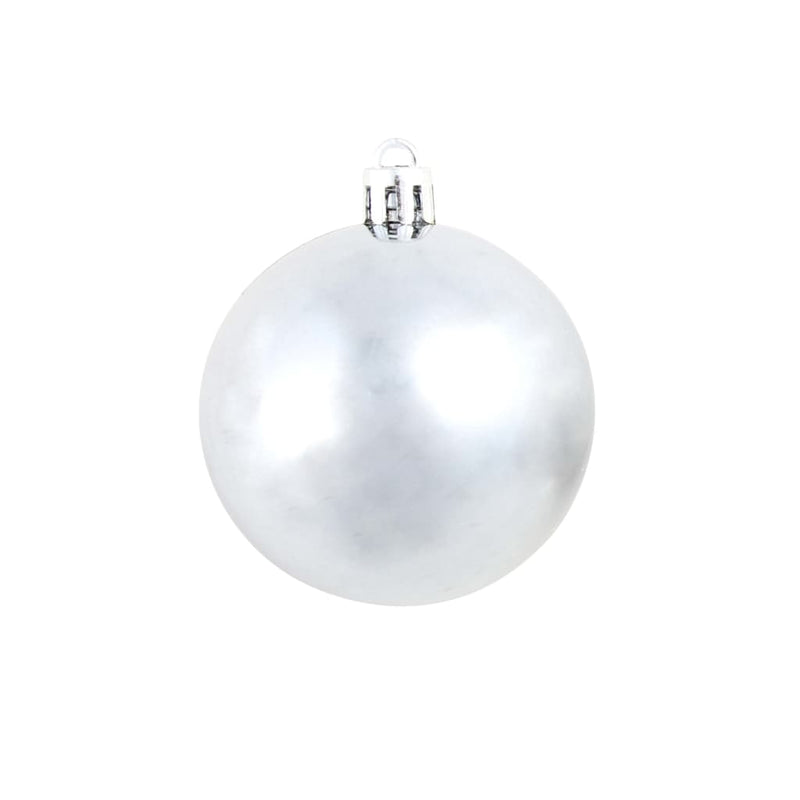 vidaXL 100 Piece Christmas Ball Set 3/4/6 cm White/Grey