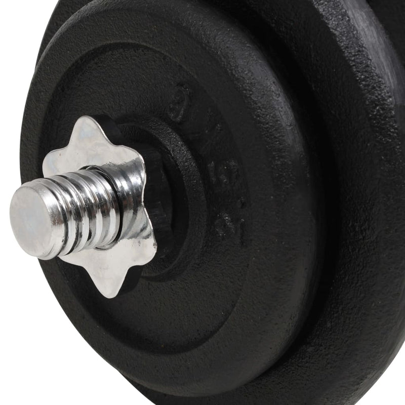 vidaXL 18 Piece Dumbbell Set 40 kg Cast Iron
