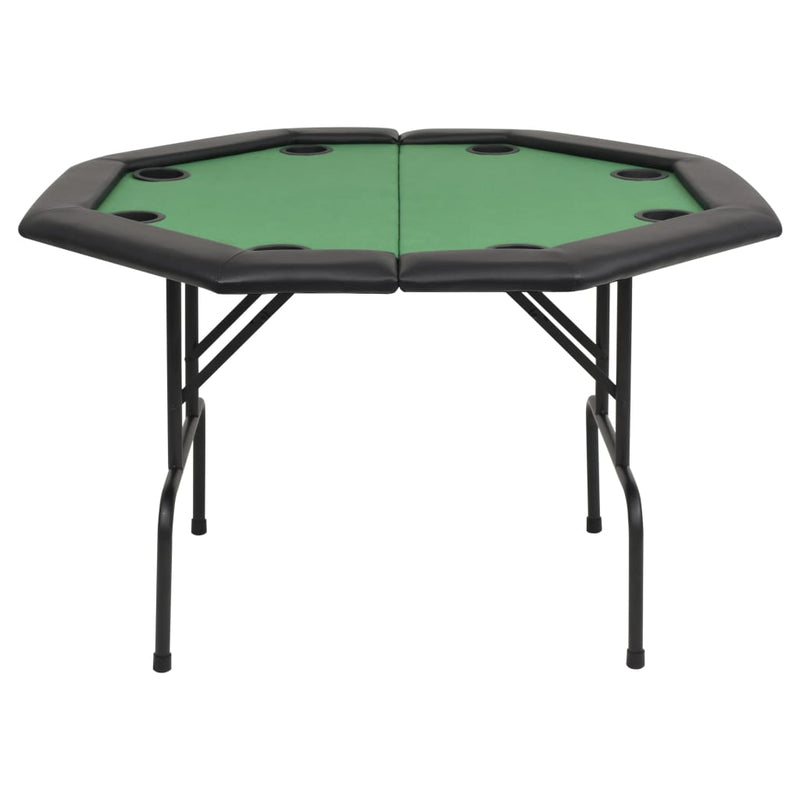 vidaXL 8-Player Folding Poker Table 2 Fold Octagonal Green