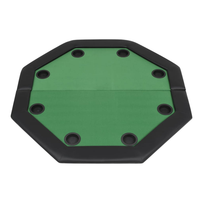 vidaXL 8-Player Folding Poker Table 2 Fold Octagonal Green