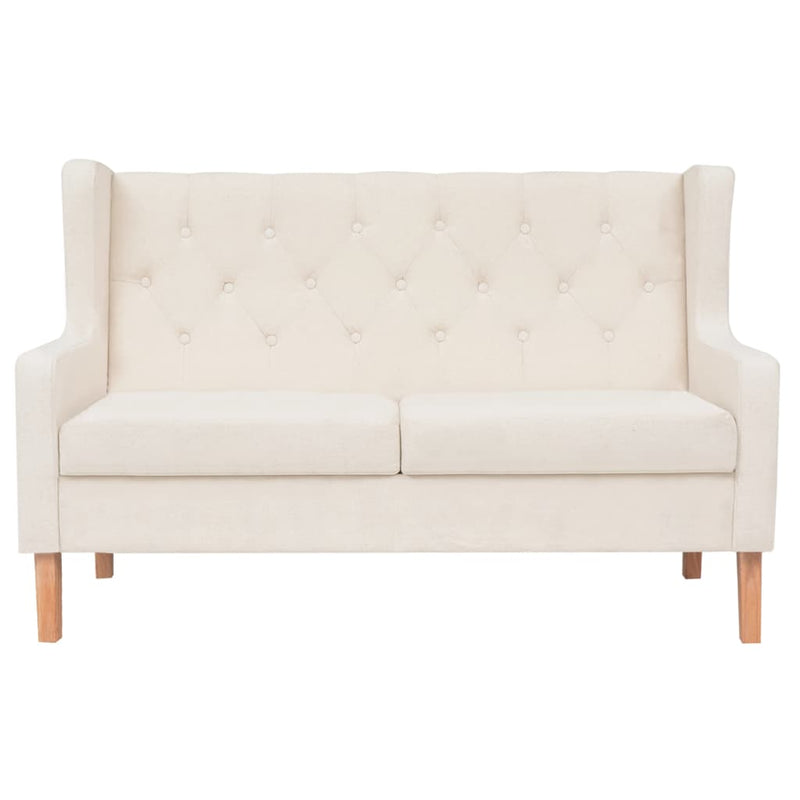 vidaXL Sofa Set 2 Pieces Fabric Cream White
