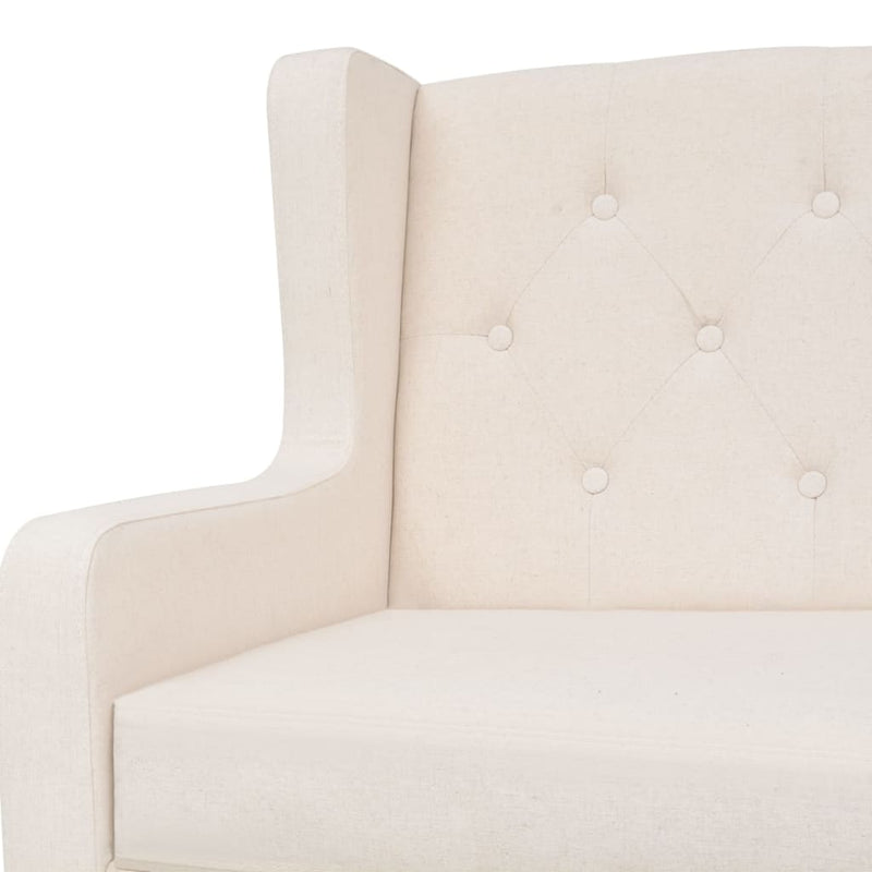 vidaXL Sofa Set 2 Pieces Fabric Cream White