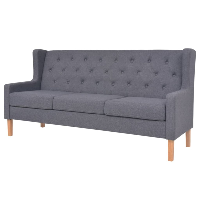 vidaXL Sofa Set 2 Pieces Fabric Grey