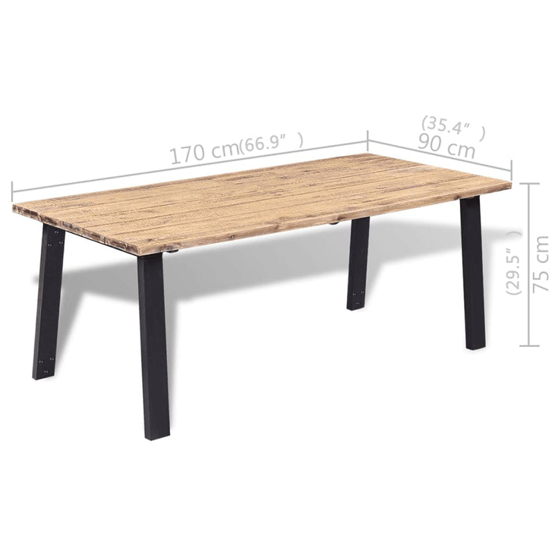 vidaXL Dining Table Solid Acacia Wood 170x90x75 cm
