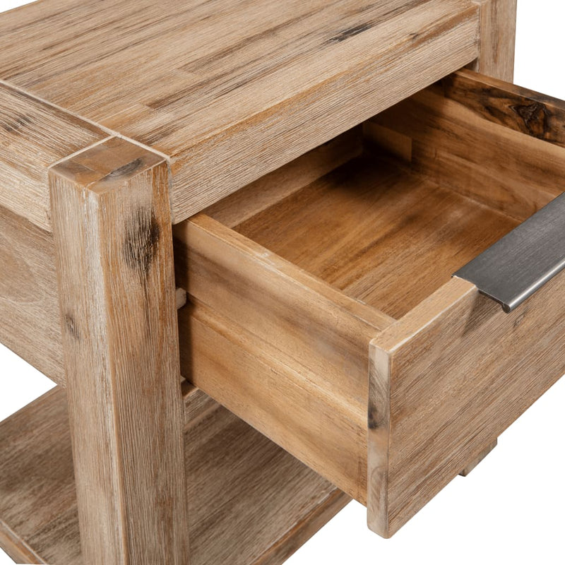 vidaXL Nightstand with Drawer 40x30x48 cm Solid Acacia Wood