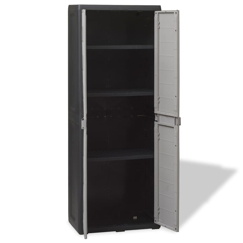 vidaXL Garden Storage Cabinet with 3 Shelves Black and Grey