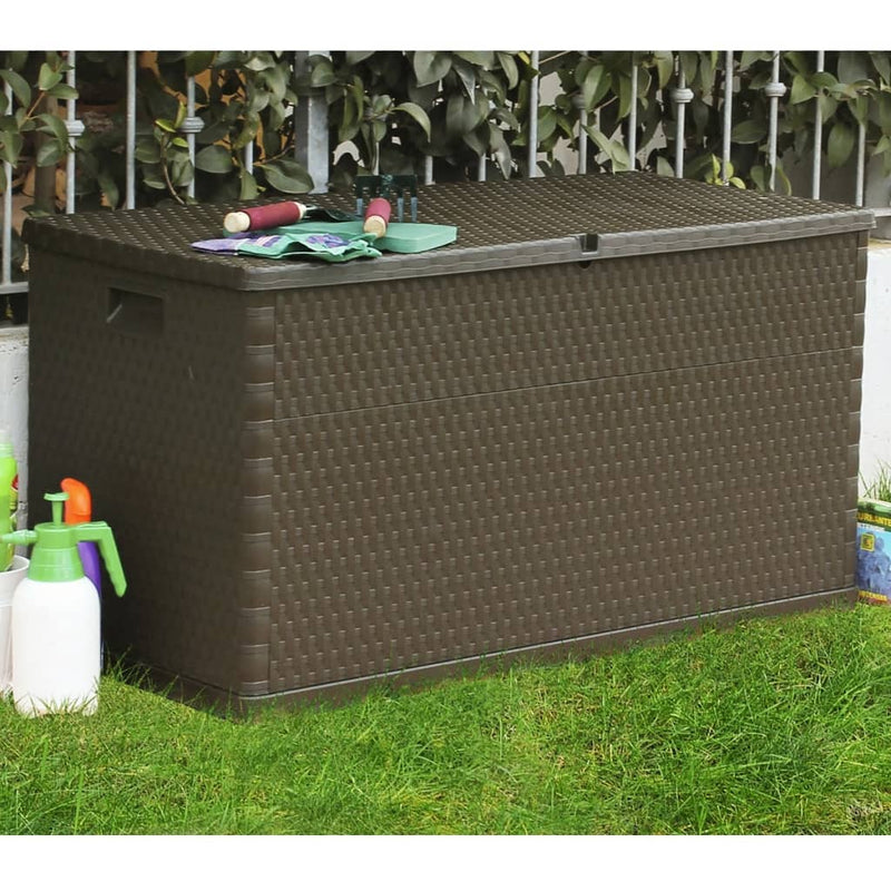 vidaXL Garden Storage Box Brown 120x56x63 cm PP Rattan