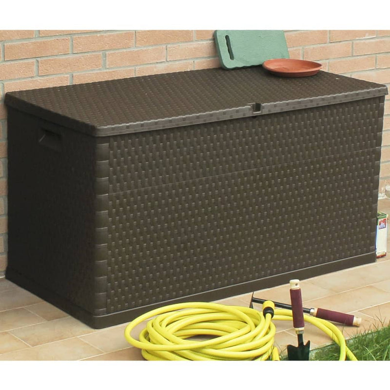 vidaXL Garden Storage Box Brown 120x56x63 cm PP Rattan