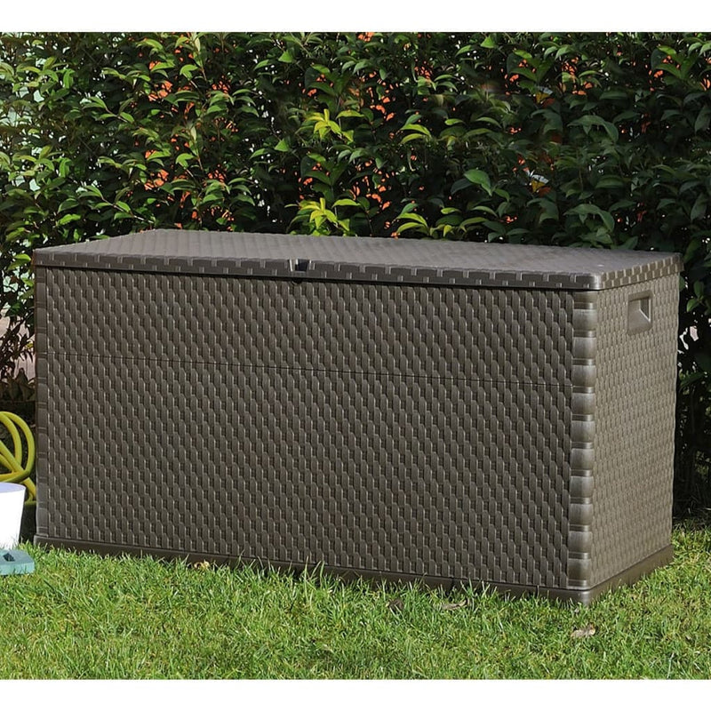 vidaXL Garden Storage Box Brown 120x56x63 cm PP Rattan