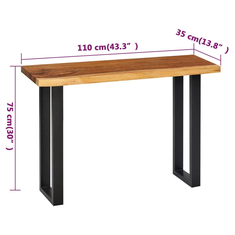 vidaXL Console Table Solid Suar Wood 110x35x75 cm