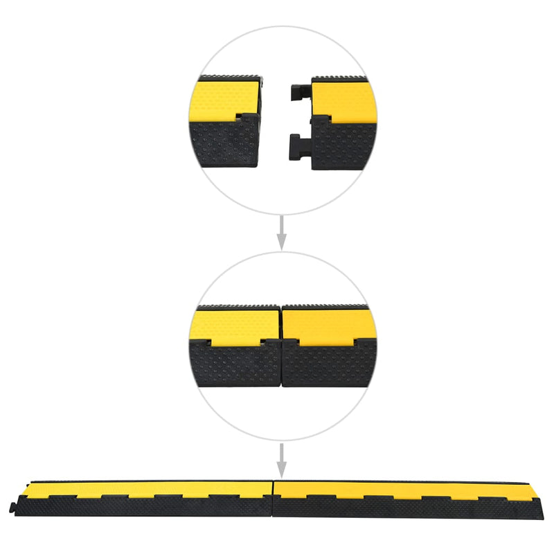 vidaXL Cable Protector Ramps 4 pcs 2 Channels Rubber 101.5 cm