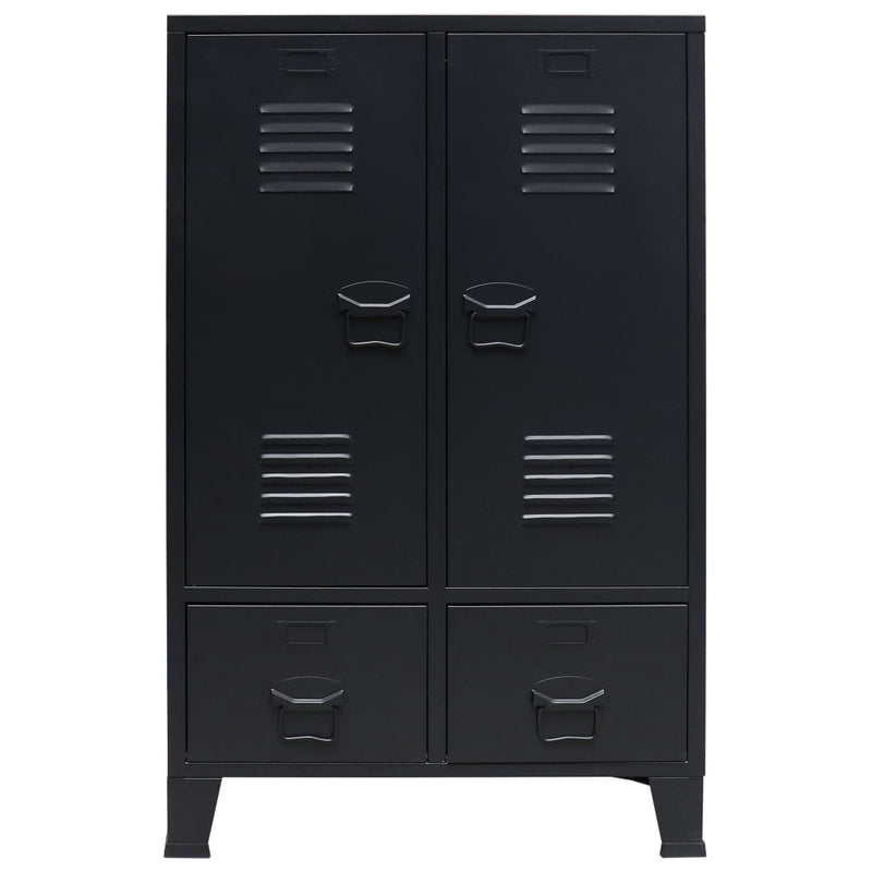 vidaXL Wardrobe Metal Industrial Style 67x35x107 cm Black