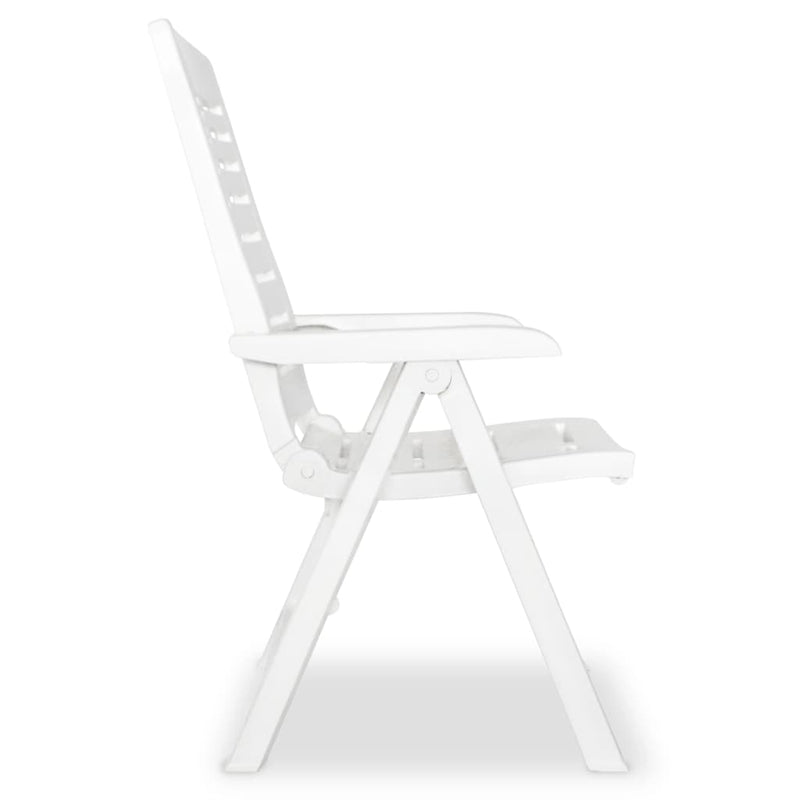 vidaXL Reclining Garden Chairs 4 pcs Plastic White