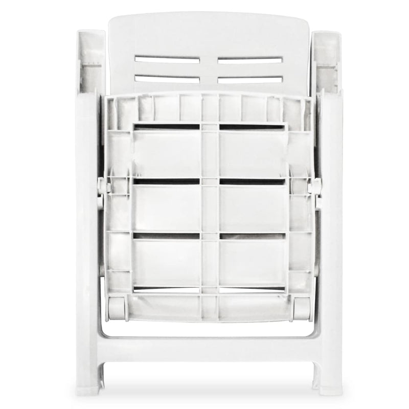 vidaXL Reclining Garden Chairs 6 pcs Plastic White