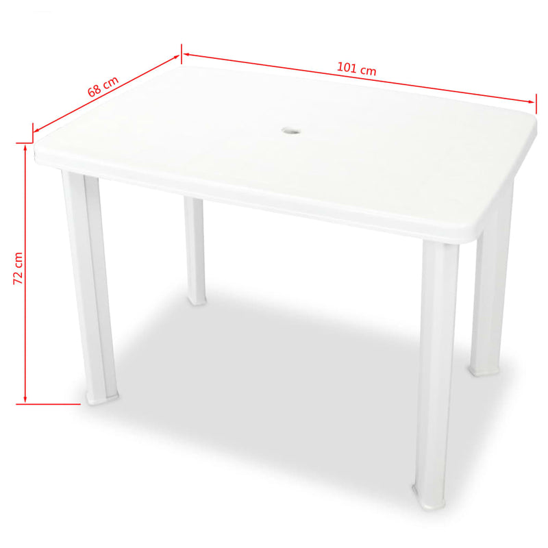 vidaXL 3 Piece Bistro Set Plastic White