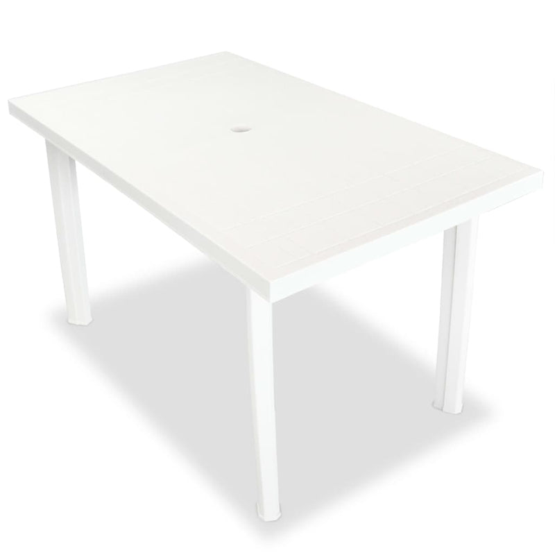 vidaXL 5 Piece Outdoor Dining Set Plastic White