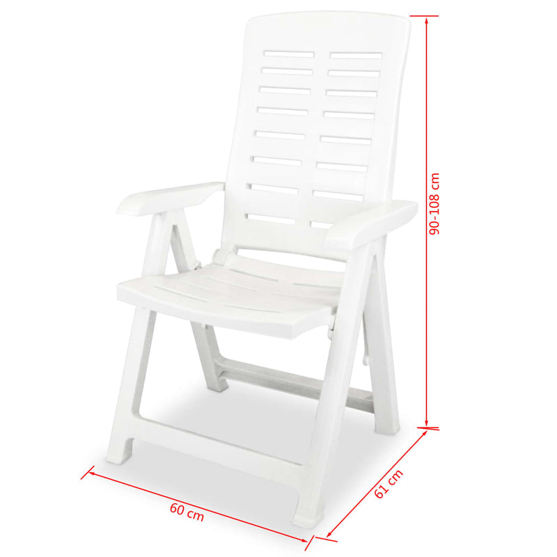 vidaXL 5 Piece Outdoor Dining Set Plastic White