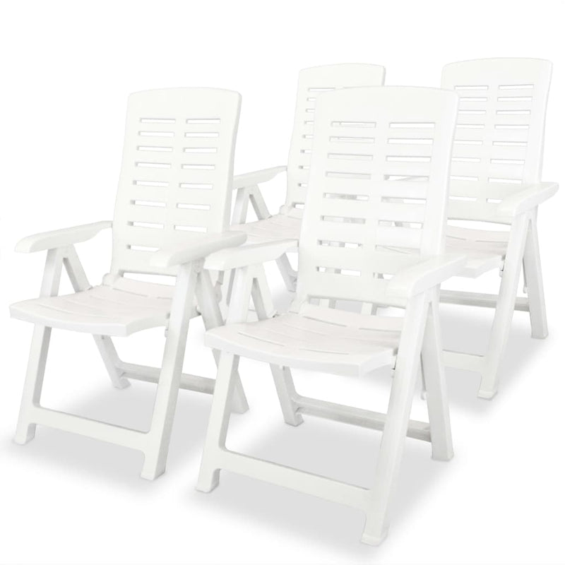 vidaXL 5 Piece Outdoor Dining Set Plastic White