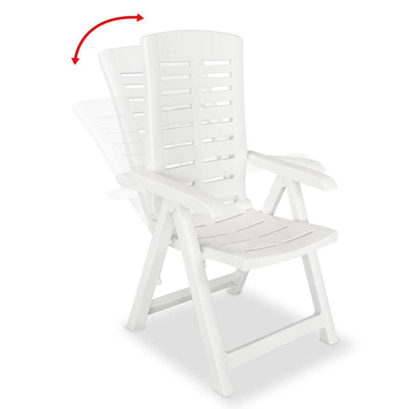 vidaXL 5 Piece Outdoor Dining Set Plastic White