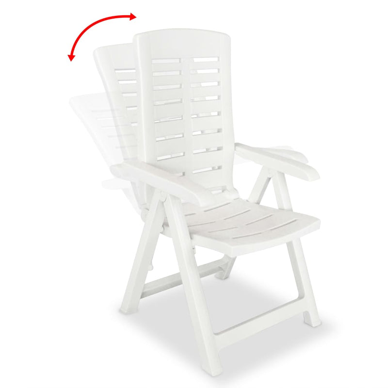 vidaXL 7 Piece Outdoor Dining Set Plastic White