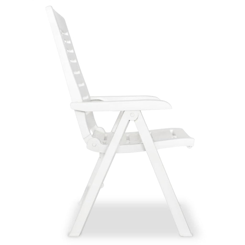 vidaXL 7 Piece Outdoor Dining Set Plastic White