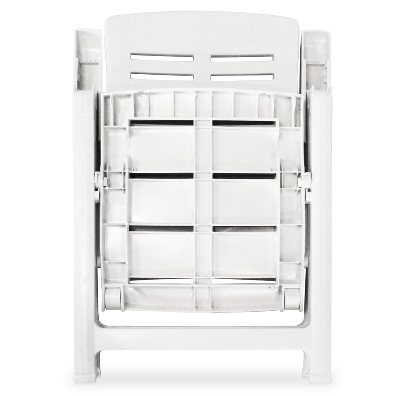 vidaXL 7 Piece Outdoor Dining Set Plastic White