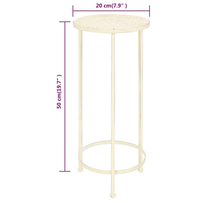 vidaXL Plant Stand Set 3 Pieces Vintage Style Metal Antique White
