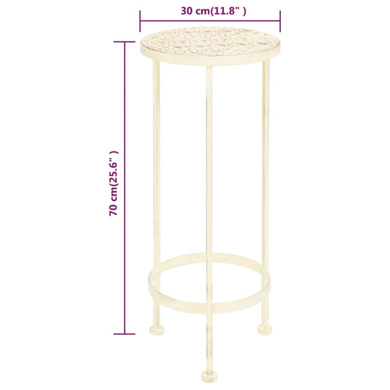 vidaXL Plant Stand Set 3 Pieces Vintage Style Metal Antique White