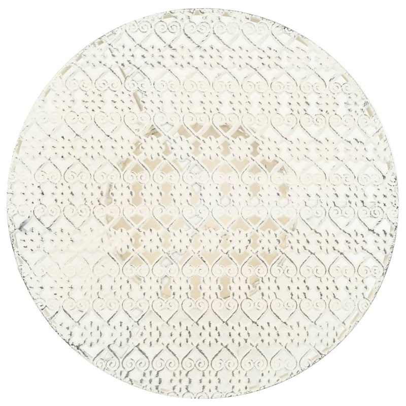 vidaXL Bistro Table Vintage Style Round Metal 40x70 cm White