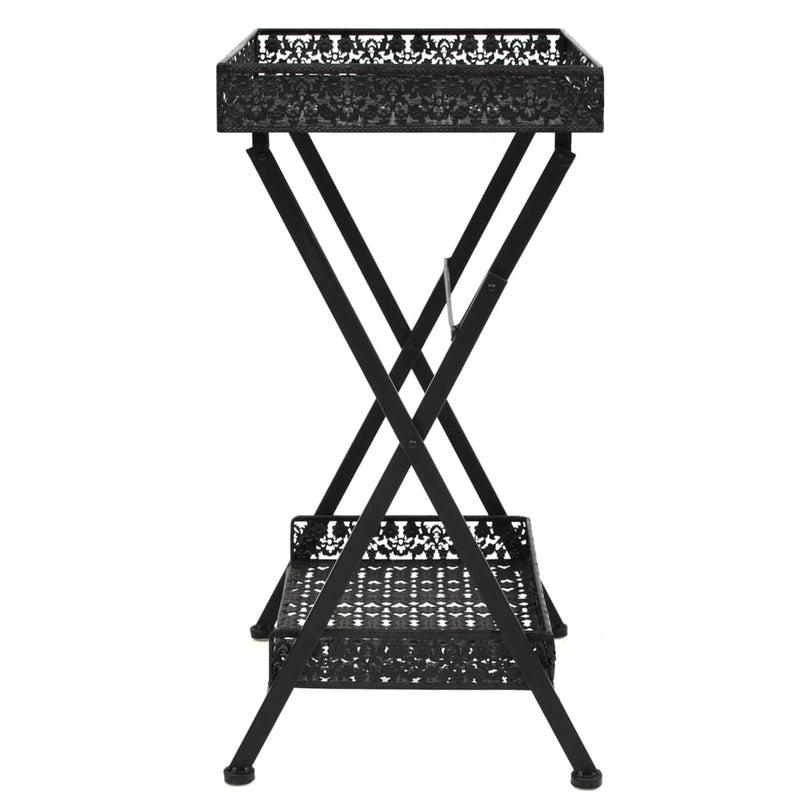 vidaXL Folding Tea Table Vintage Style Metal 58x35x72 cm Black
