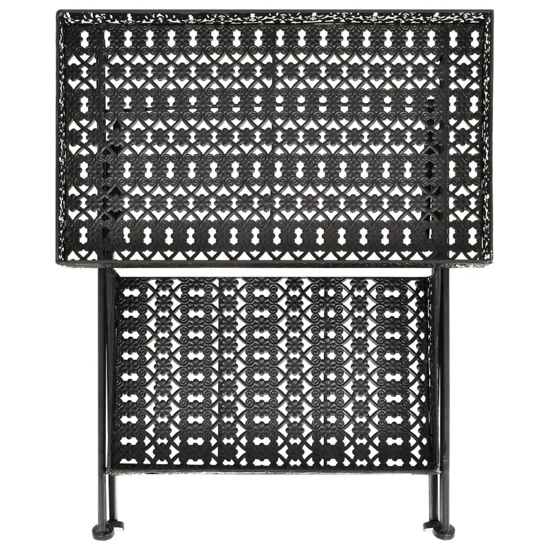 vidaXL Folding Tea Table Vintage Style Metal 58x35x72 cm Black