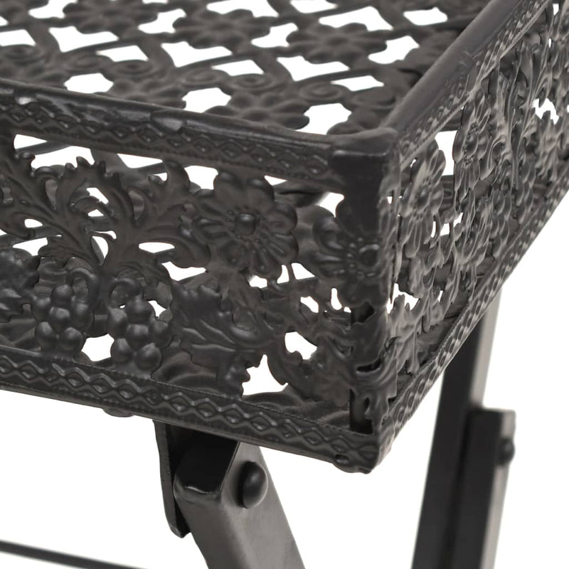 vidaXL Folding Tea Table Vintage Style Metal 58x35x72 cm Black