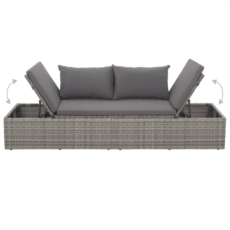 vidaXL Garden Bed Grey 195x60 cm Poly Rattan