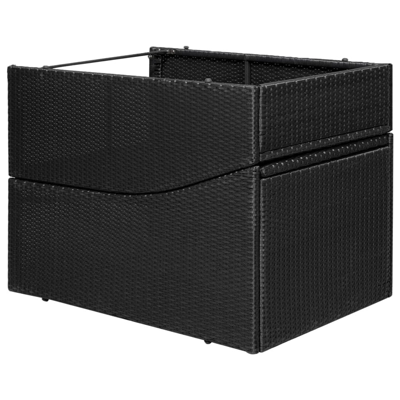 vidaXL Sun Lounger with Cushion Poly Rattan Black