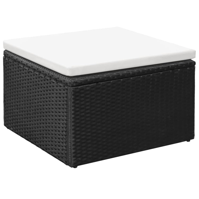 vidaXL 4 Piece Garden Lounge Set Poly Rattan Black and White