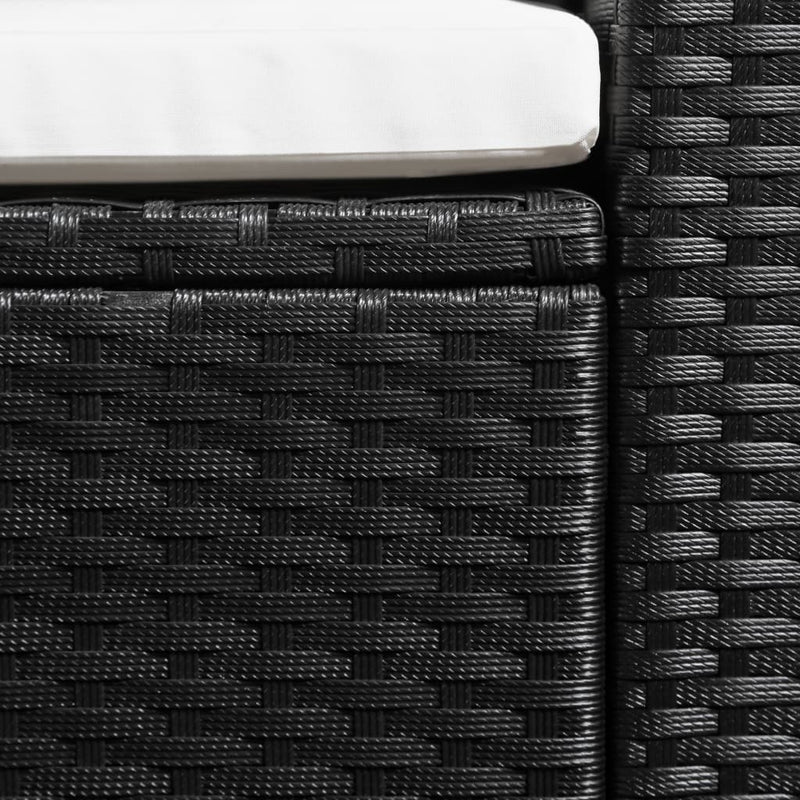 vidaXL 4 Piece Garden Lounge Set Poly Rattan Black and White