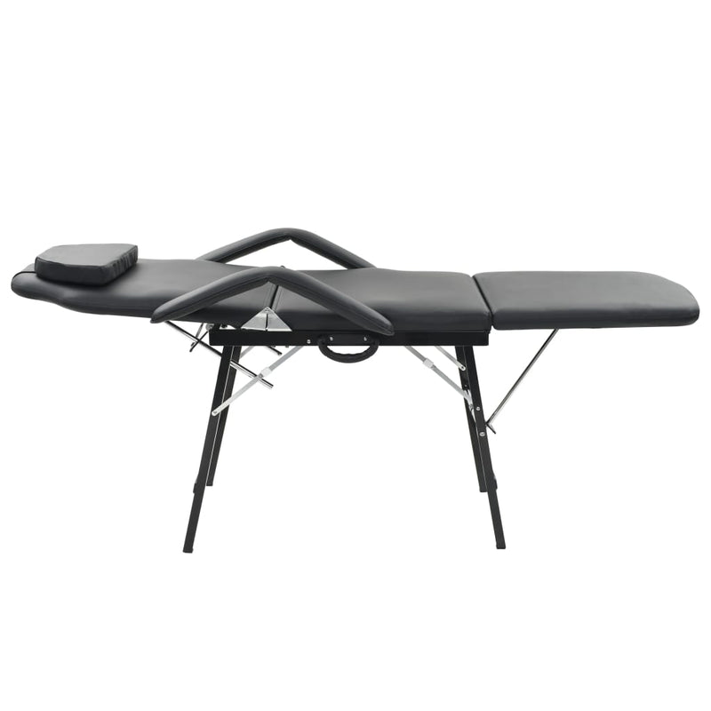 vidaXL Portable Facial Treatment Chair Faux Leather 185x78x76 cm Black