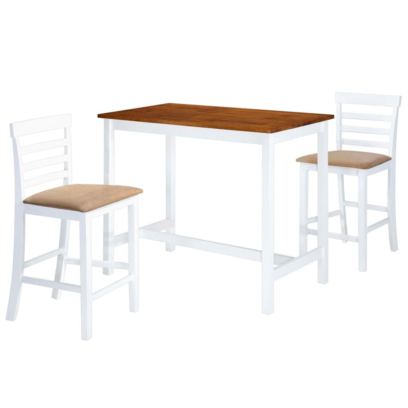 vidaXL Bar Table and Stool Set 3 Pieces MDF Dark Brown